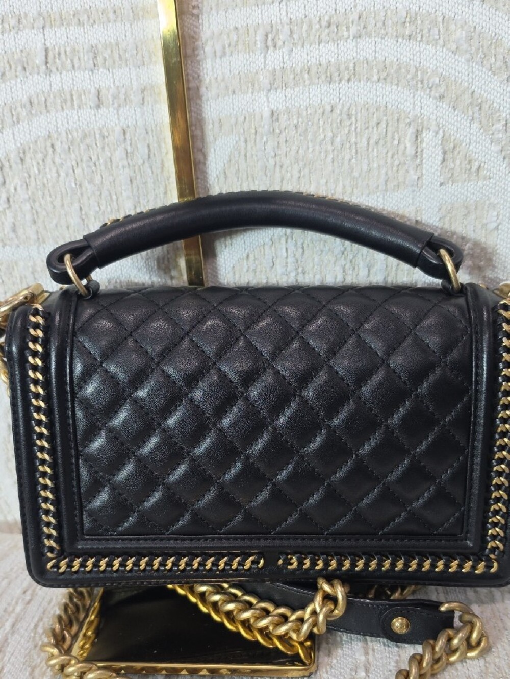 CHANEL Black Quilted Shoulder & Top Handle Bag with Gold Hardware - Picture 3 of 14